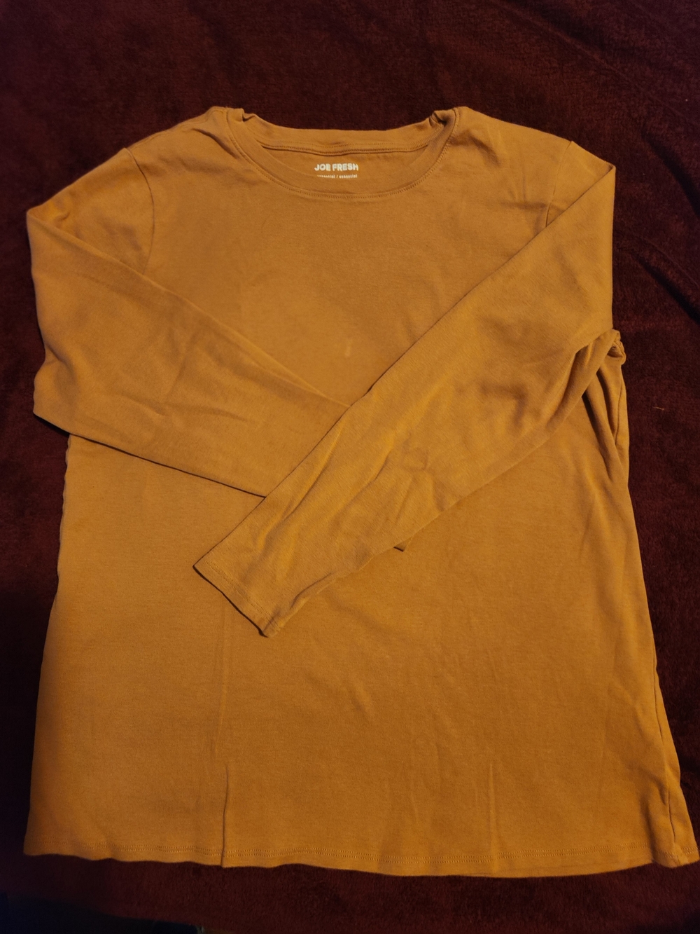 Joe Fresh Women's Long Sleeve Crewneck Shirt - Mustard